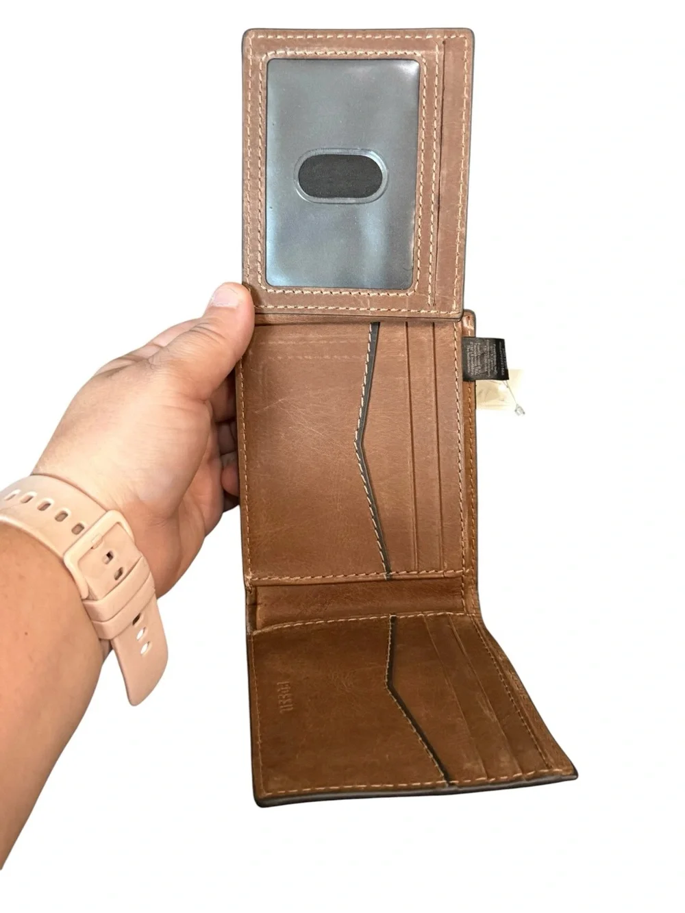 Fossil Tan/Brown Leather Slim Bi-Fold Wallet